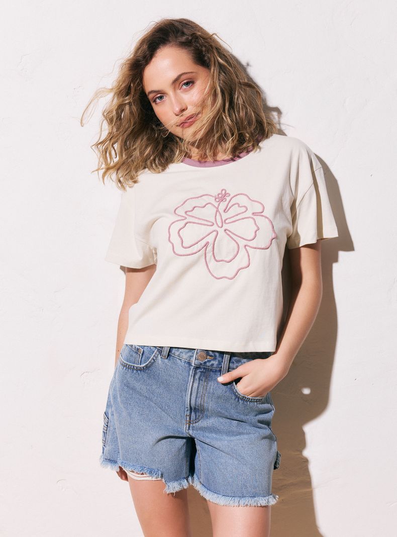 Polera Pipping en Contrastre