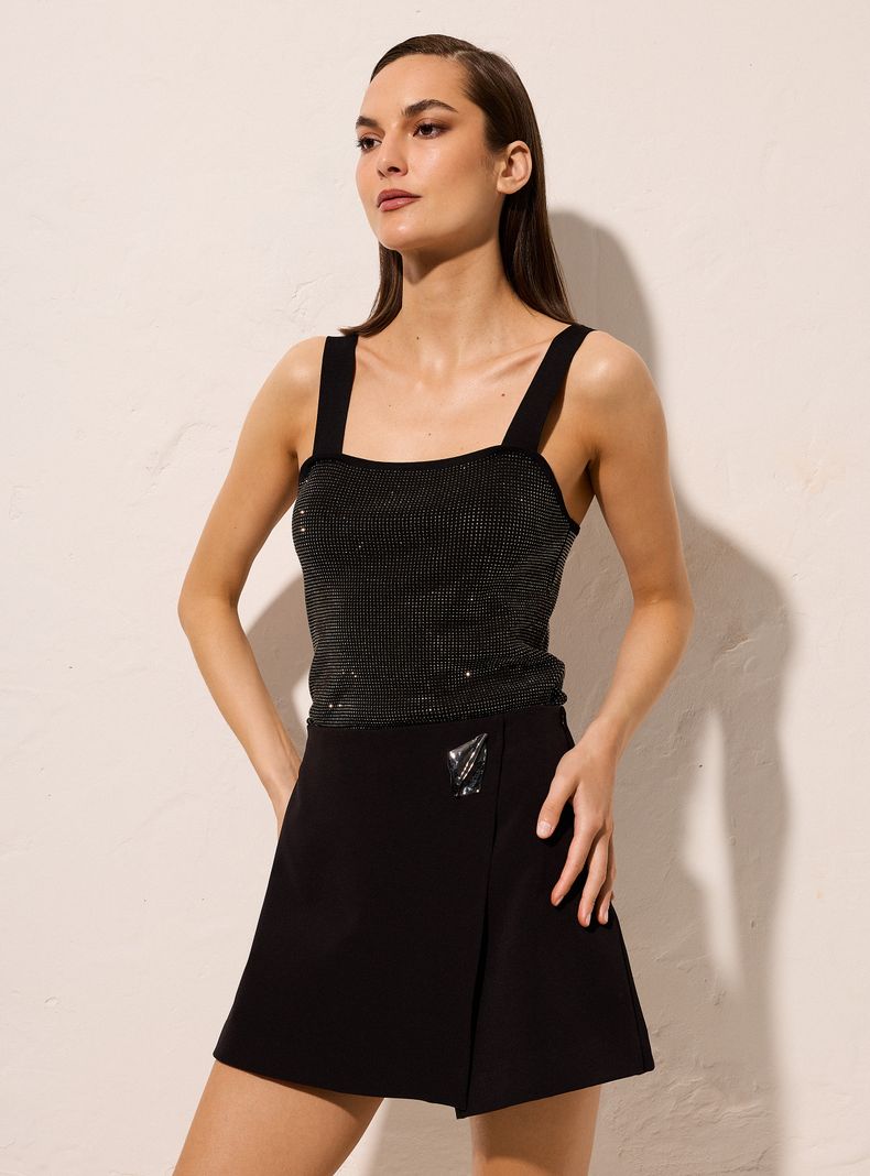 Crop Top Tejido Strass