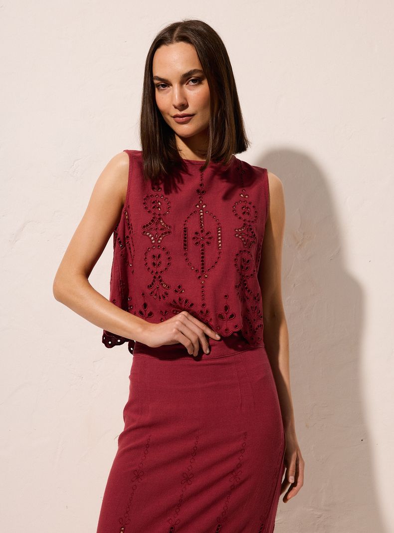 Blusa Lino Broderie