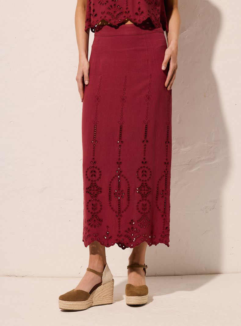 Falda Lino Broderie