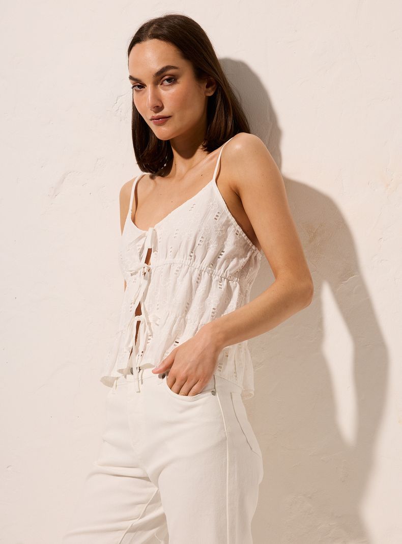 Blusa Top Broderie Pabilos