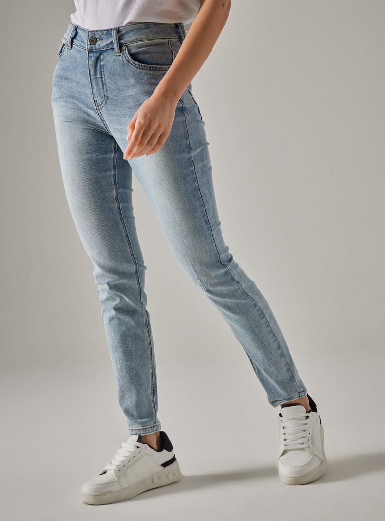 Jeans Tiro Alto Básicos 5 Bolsillos Super Skinny-0