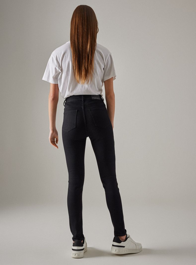 Jeans Básico Alto Denim Bolsillos-5