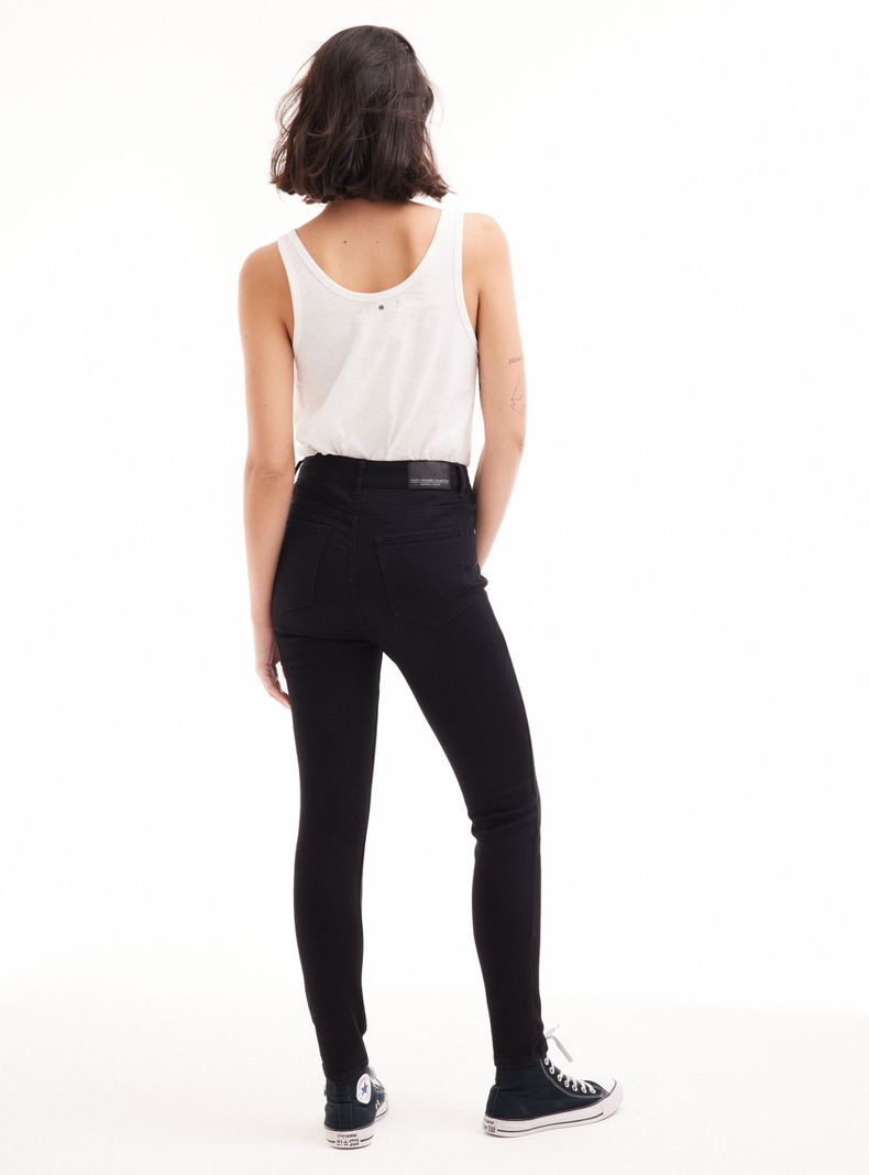 Jeans Básico Alto Denim Bolsillos-11