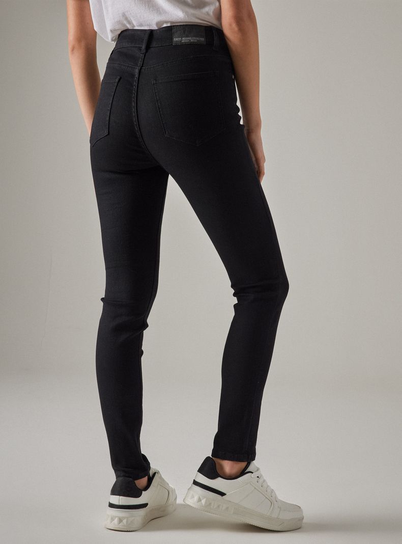 Jeans Básico Alto Denim Bolsillos-1
