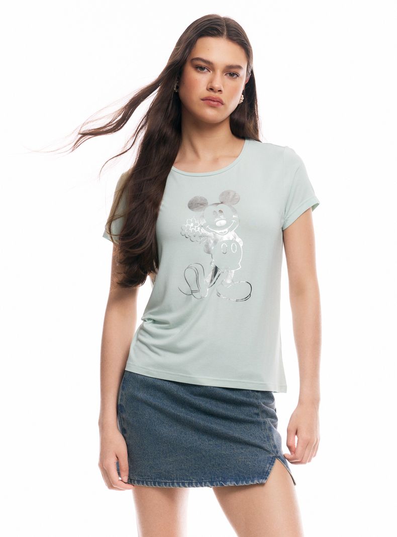 Polera Licencia Mickey Mouse Flores Folia