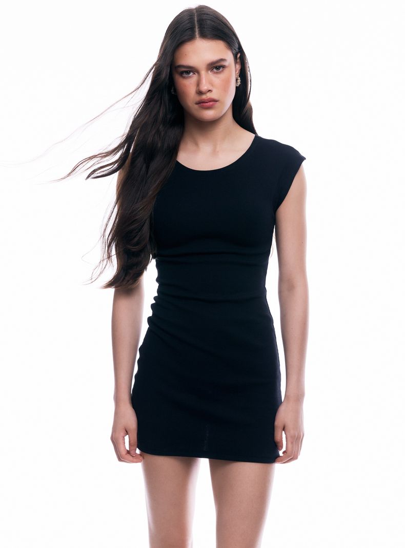Vestido Ajustado sin Mangas y Cuello Redondo