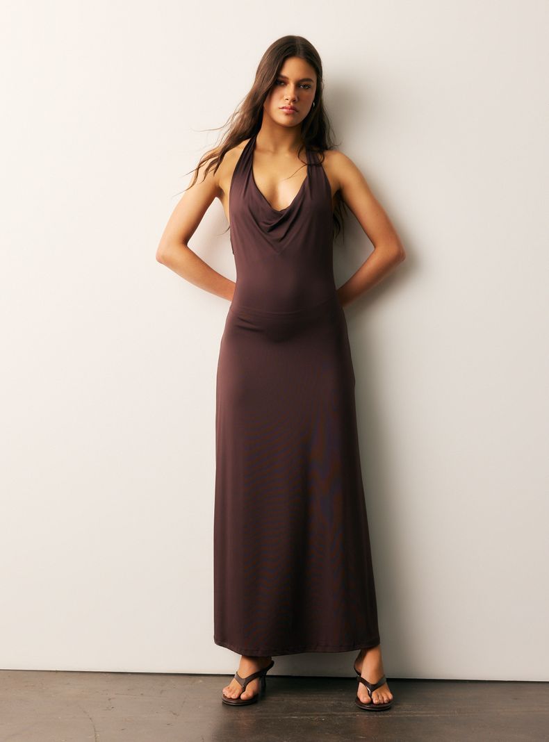 Vestido Largo Cuello Halter