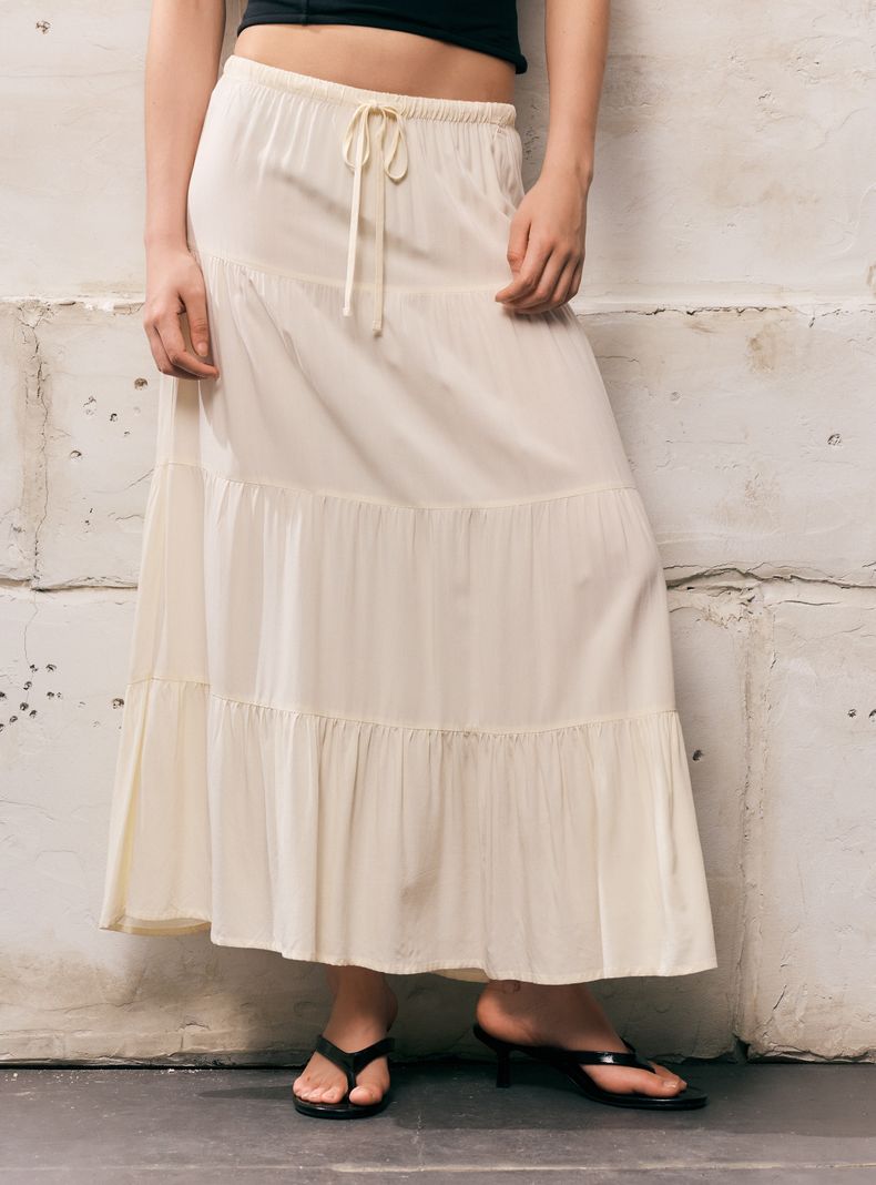 Falda Maxi con Cortes y Cordón Ajustable
