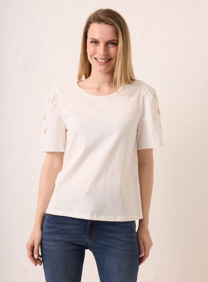 Polera Manga con Bordados