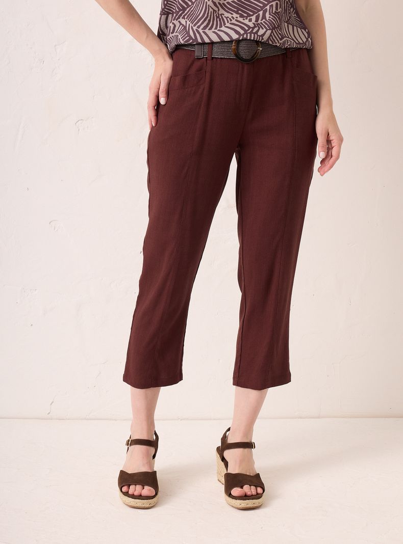 Pantalón Cropped con Cinturón