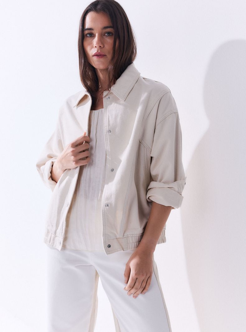 Chaqueta Oversized Pretina Semi Elástica