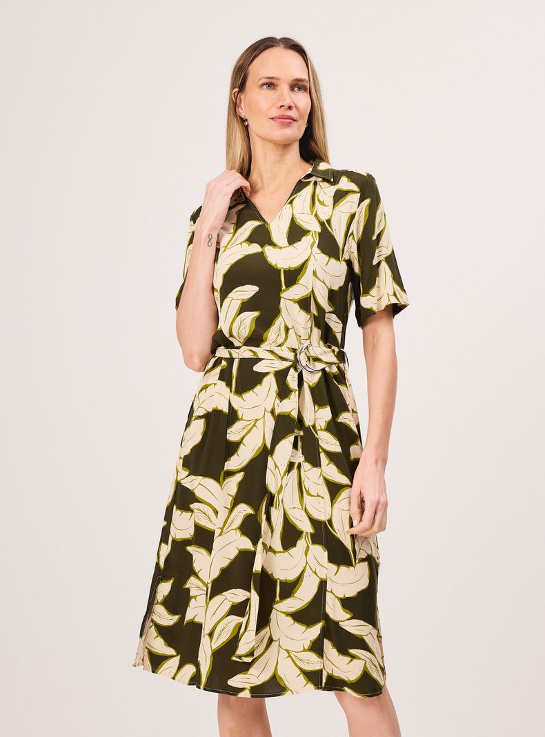 Vestido Estampado con Cinturón