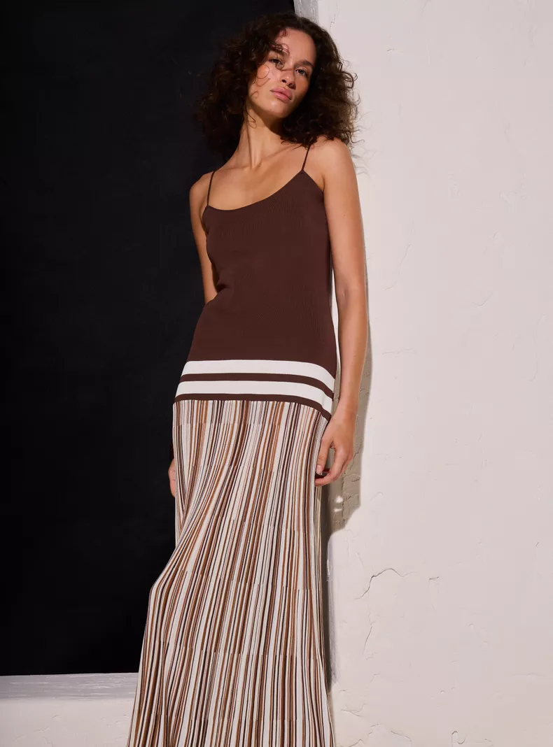 Vestido Maxi Tejido a Rayas Colección María Pombo