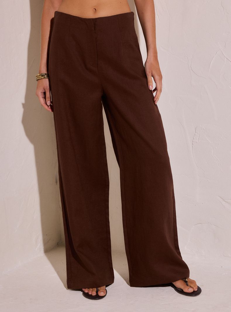 Pantalón Wide Leg Lino Colección María Pombo