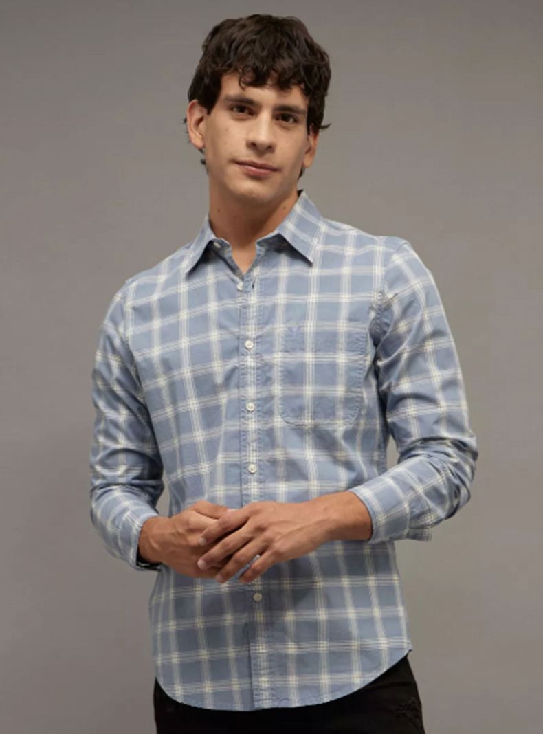 Camisa Slim Fit Popelina con Botones