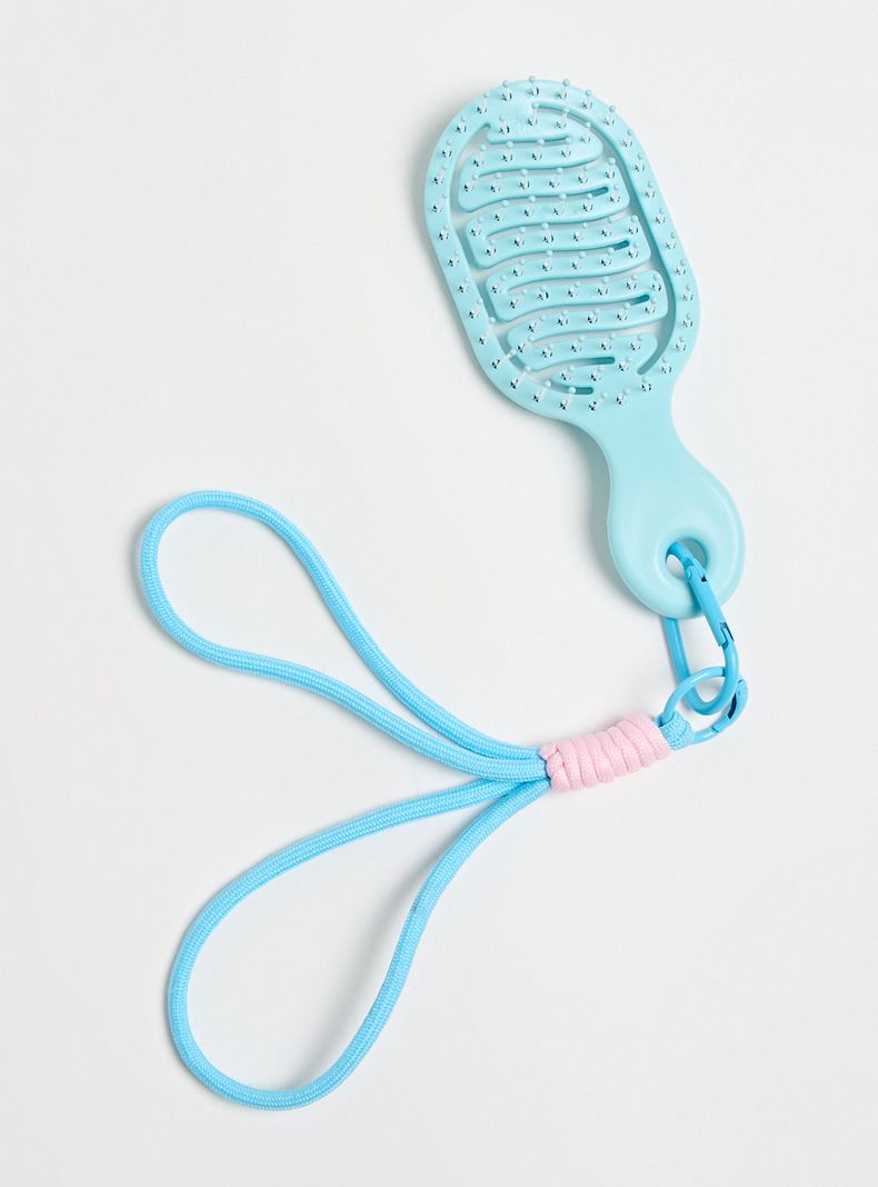 Cepillo Portátil de Pelo Cuerda Ajustable con Colgante Decorativo