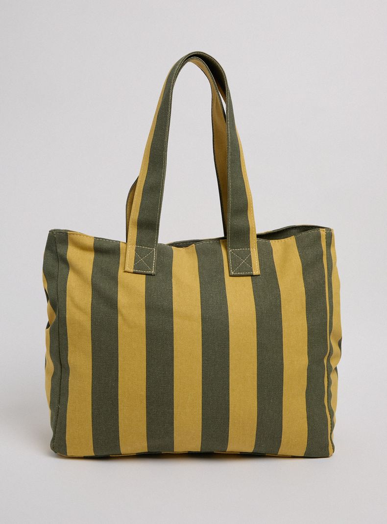 Bolso de Playa Totebag de Canvas Estampado Líneas