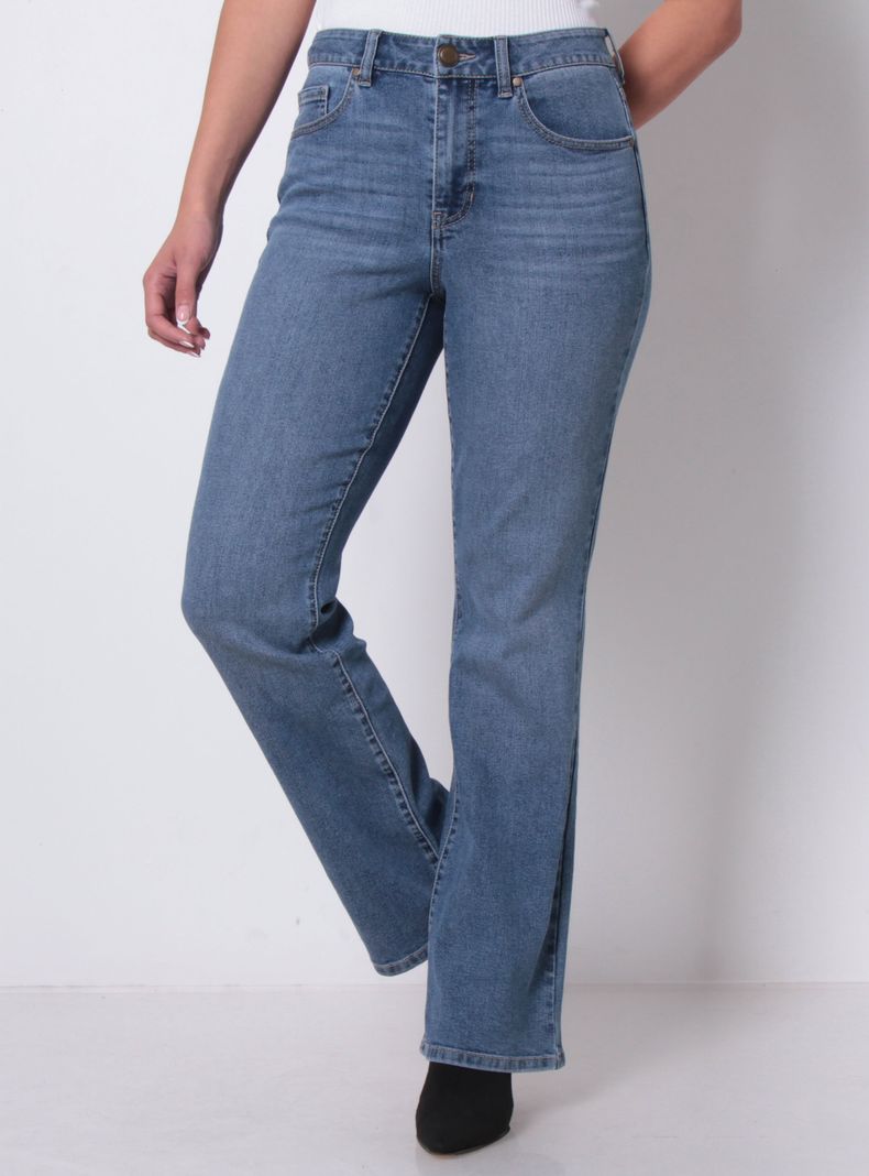 Jeans Recto Bootcut Tiro Alto Pretina