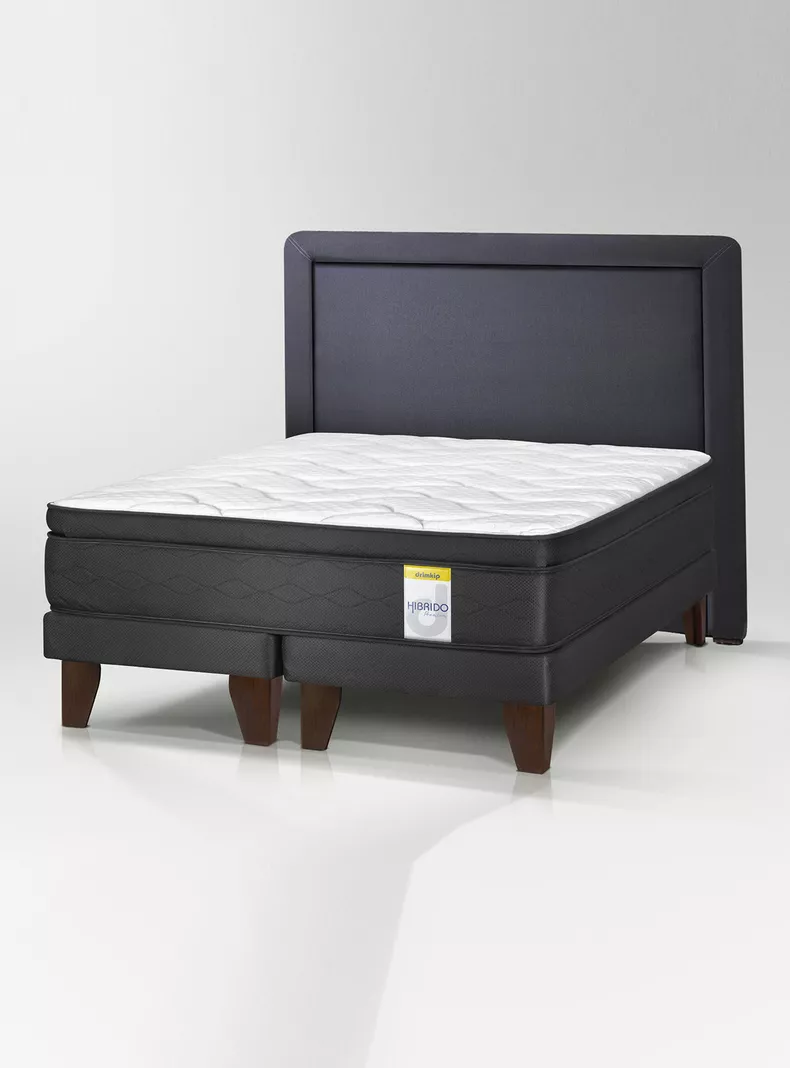 Cama Europea Híbrido Premium Súper King (200x200) Base Dividida + Resplado DK