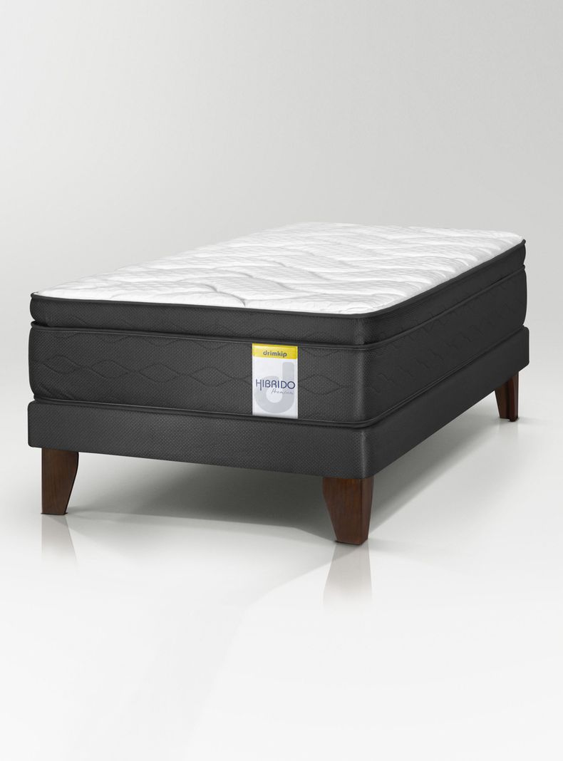 Cama Europea Híbrido Premium 1 Plaza (90x200) Base Normal