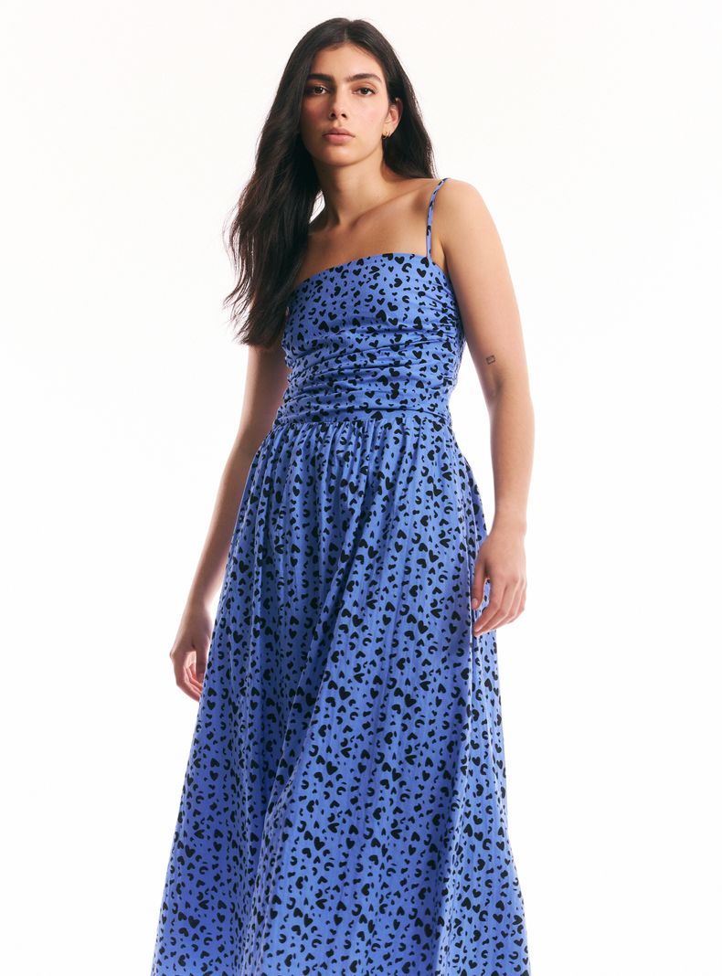 Vestido Estampado Plisado