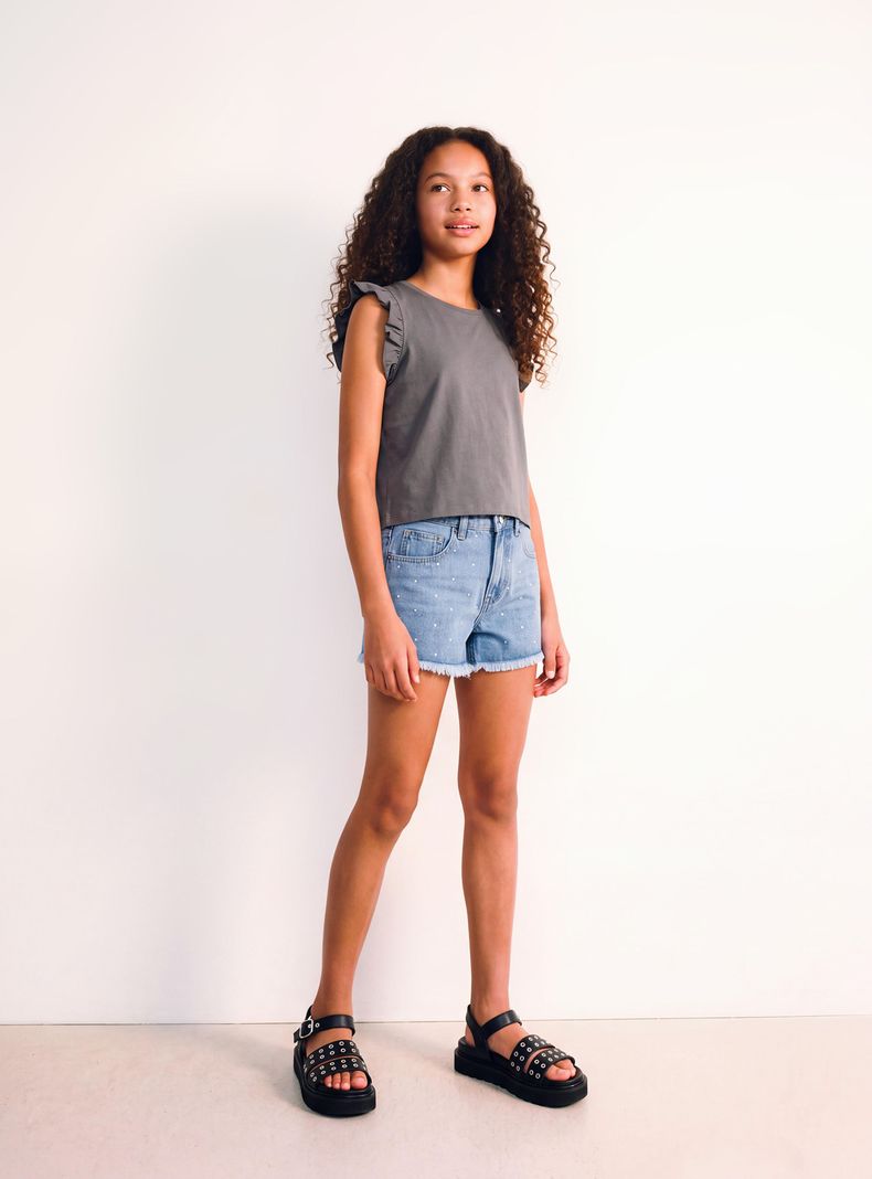 Short Desflecado con Brillos