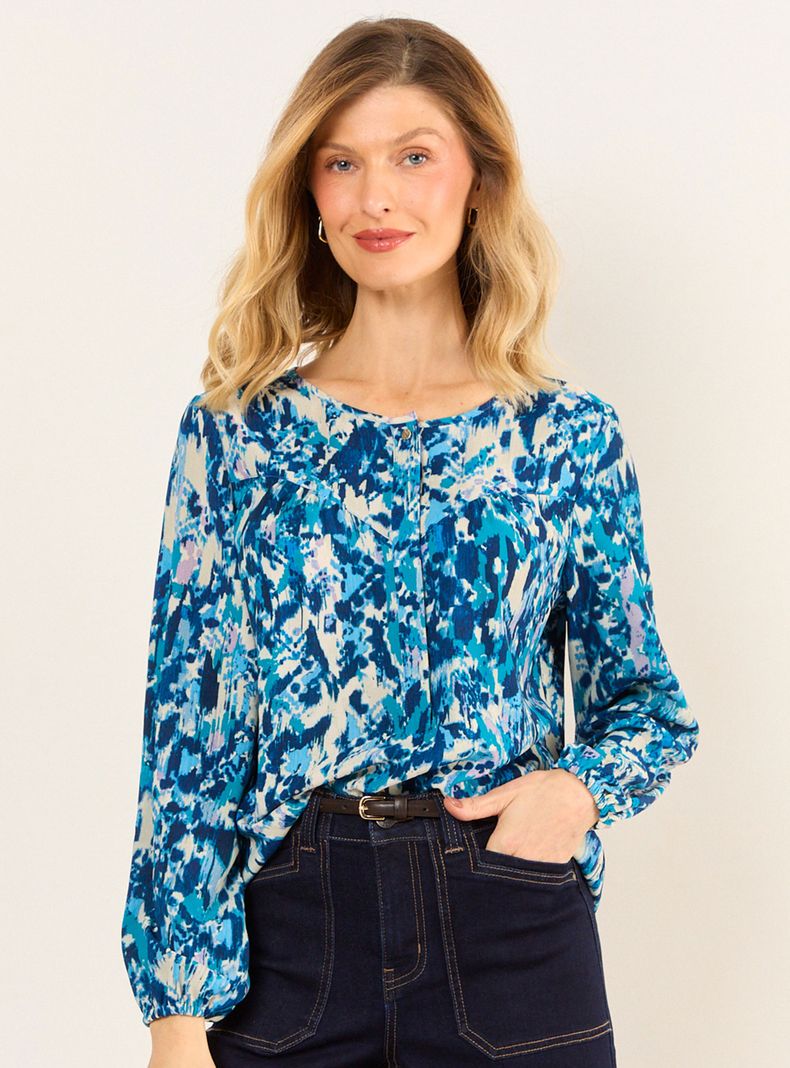 Blusa Escote Redondo Estampada