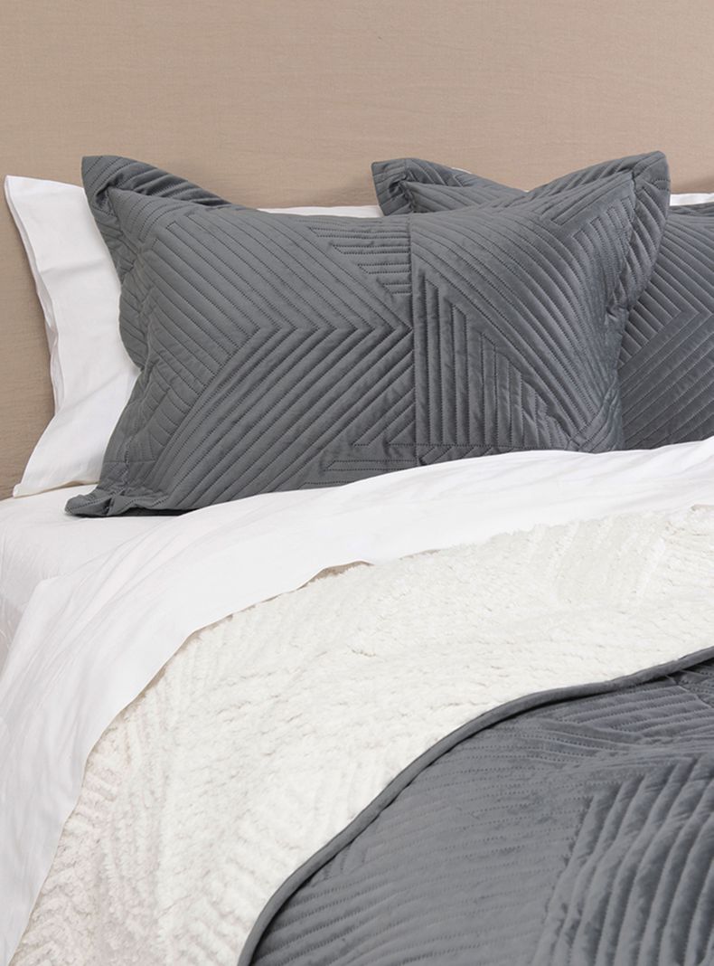 Quilt Velvet Sherpa 2 Plazas Taro Marengo