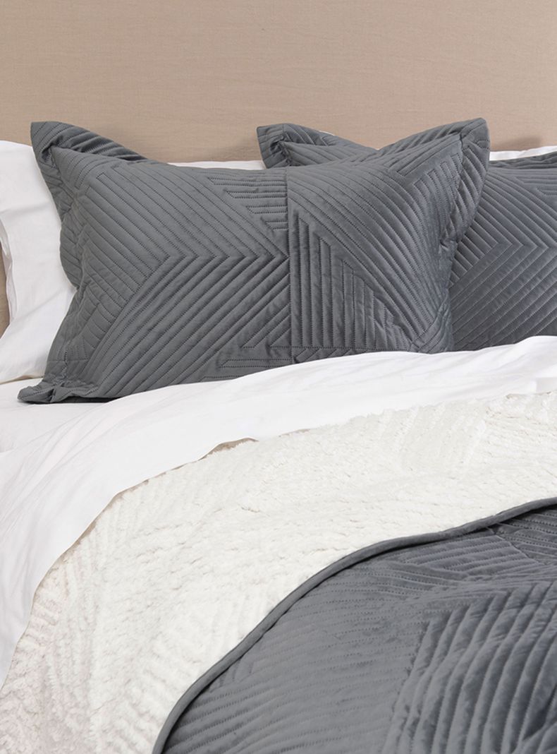 Quilt Velvet Sherpa King Taro Marengo
