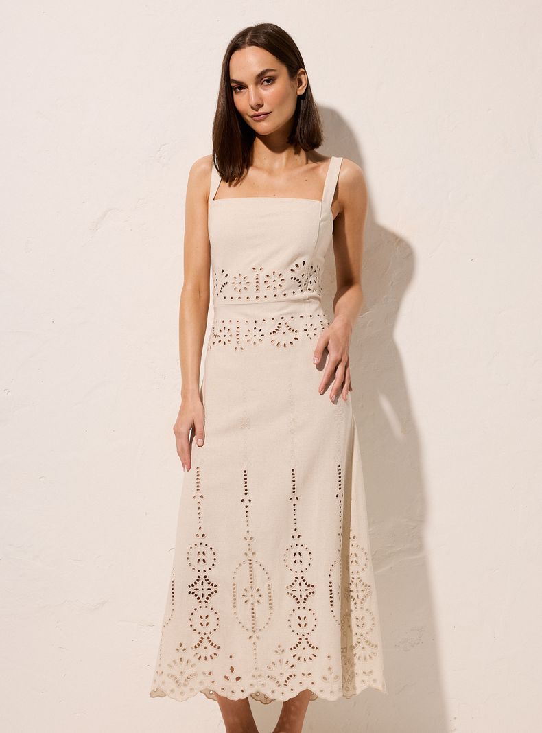 Vestido Lino Broderie