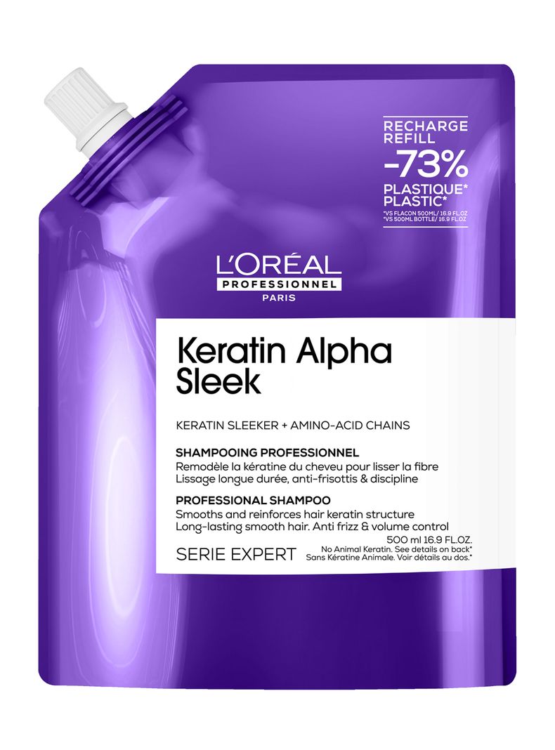 Refill Shampoo Anti-frizz 500ml Keratin Alpha Sleek