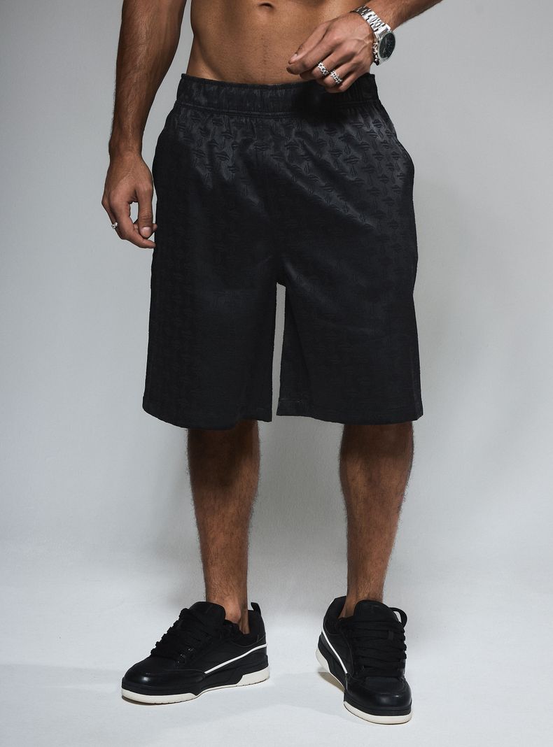 Short Jacquard Satinado Relaxed Fit Medio