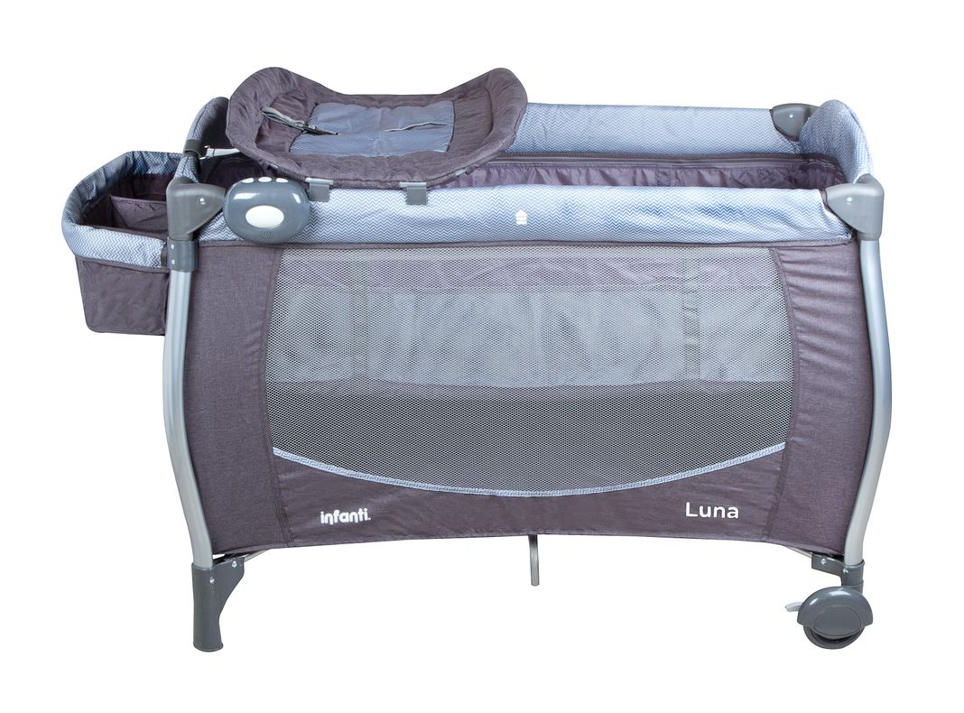Cuna Infanti Playard Luna Gris Dots-0
