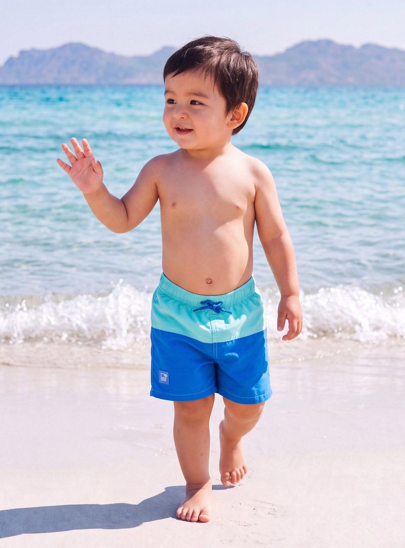 Traje de Baño Bloques de Color con Cordón Ajustable