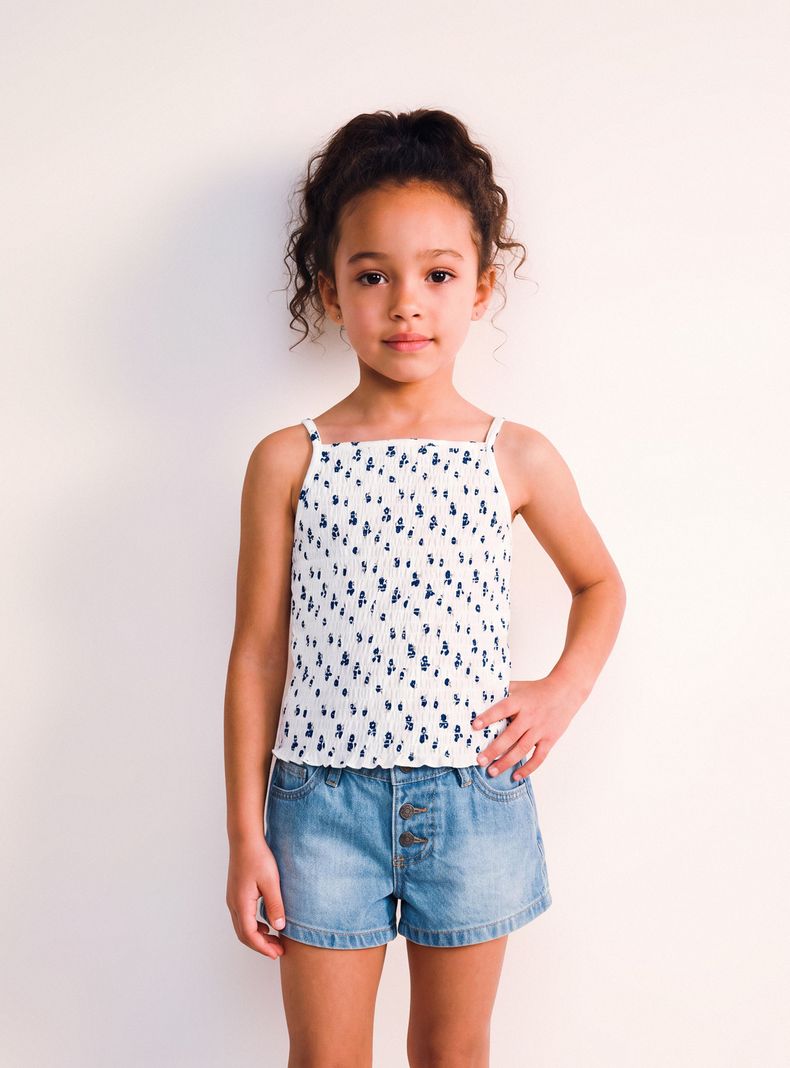 Polera Panal Elasticado Diseño Estampado