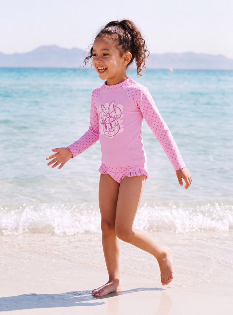 Traje de Baño con Polera Minnie Mouse Puntos