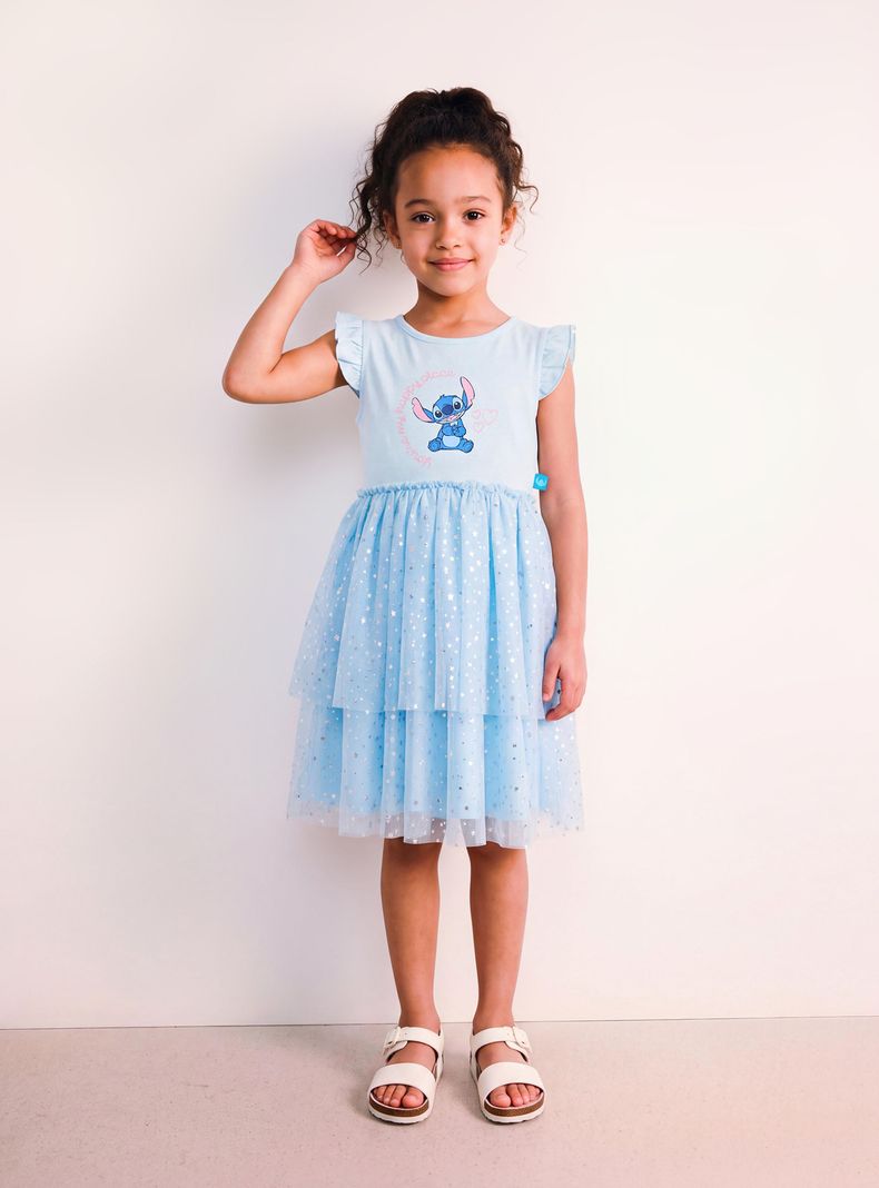 Vestido Stitch Falda Tul Brillos