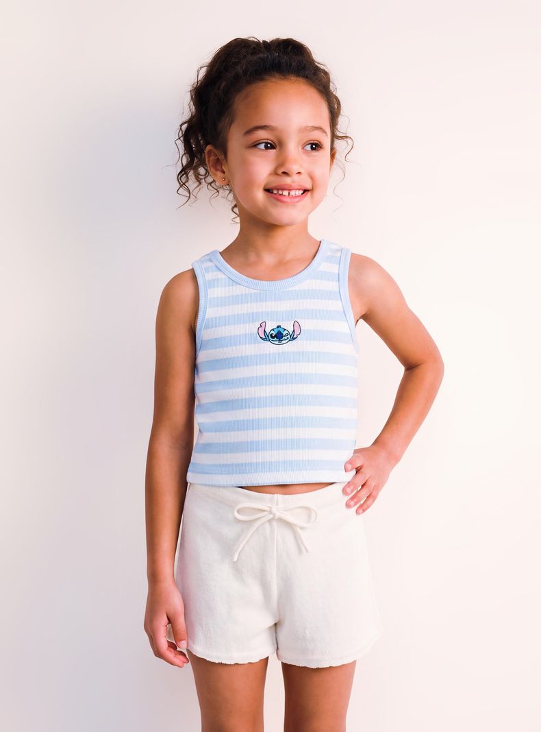 Polera Tank Líneas Stitch y Ángel