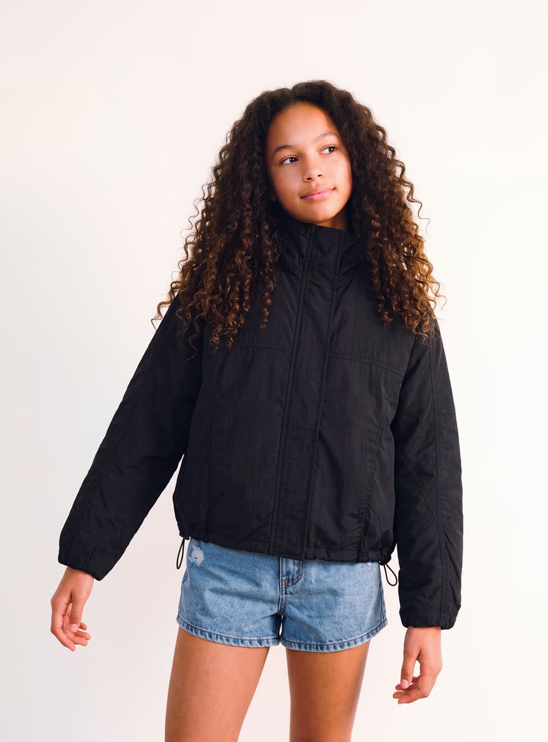 Chaqueta Corta Viento con Cuello Alto Niña