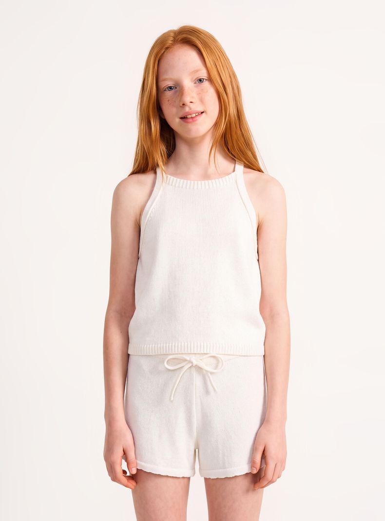 Polera Cuello Halter Tejido