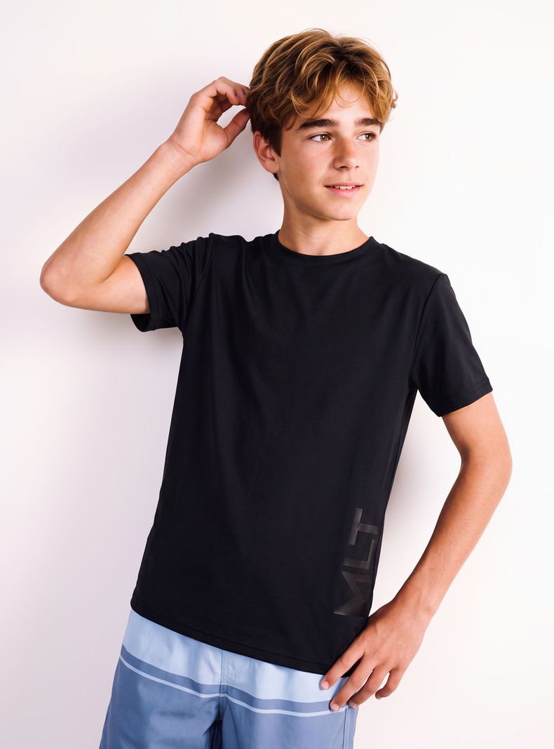 Traje de Baño Polera UV Color con Logo