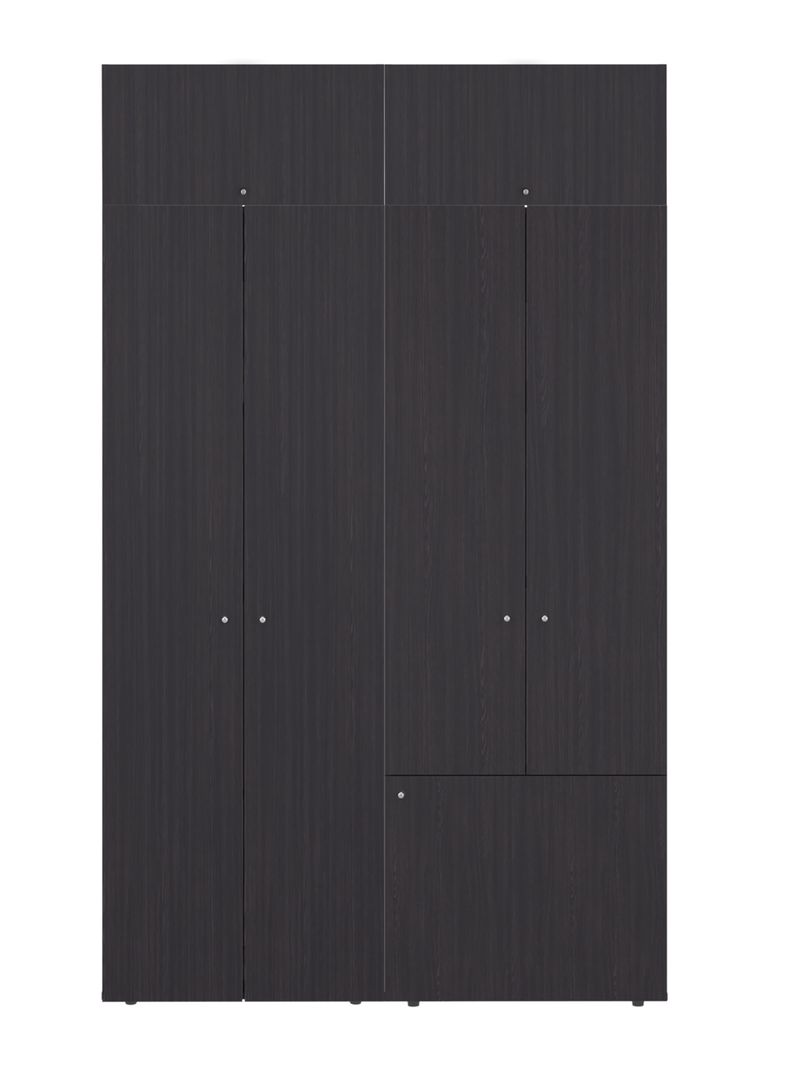 Combo Clóset 7 Puertas con Colgador + Módulo Superior 200x120x40.2 cm Wengue