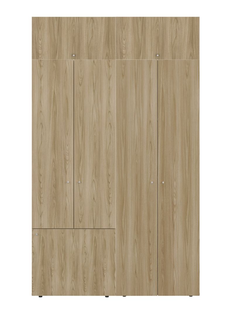 Combo Clóset 7 Puertas con Colgador + Módulo Superior 200x120x40.2 cm Fresno Europeo