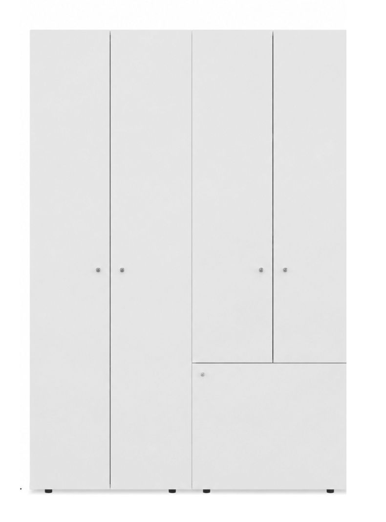 Combo Clóset 5 Puertas Con Colgador 170x120x40.2 cm Blanco