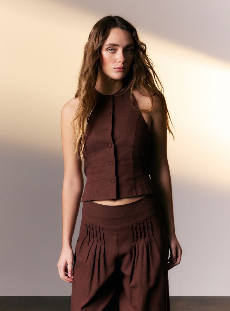 Blusa Espalda Descubierta Look Lino Colaboración Viella