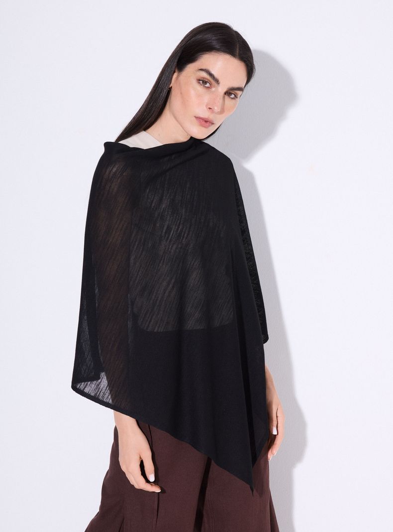 Sweater Tipo Capa Escote Drapeado