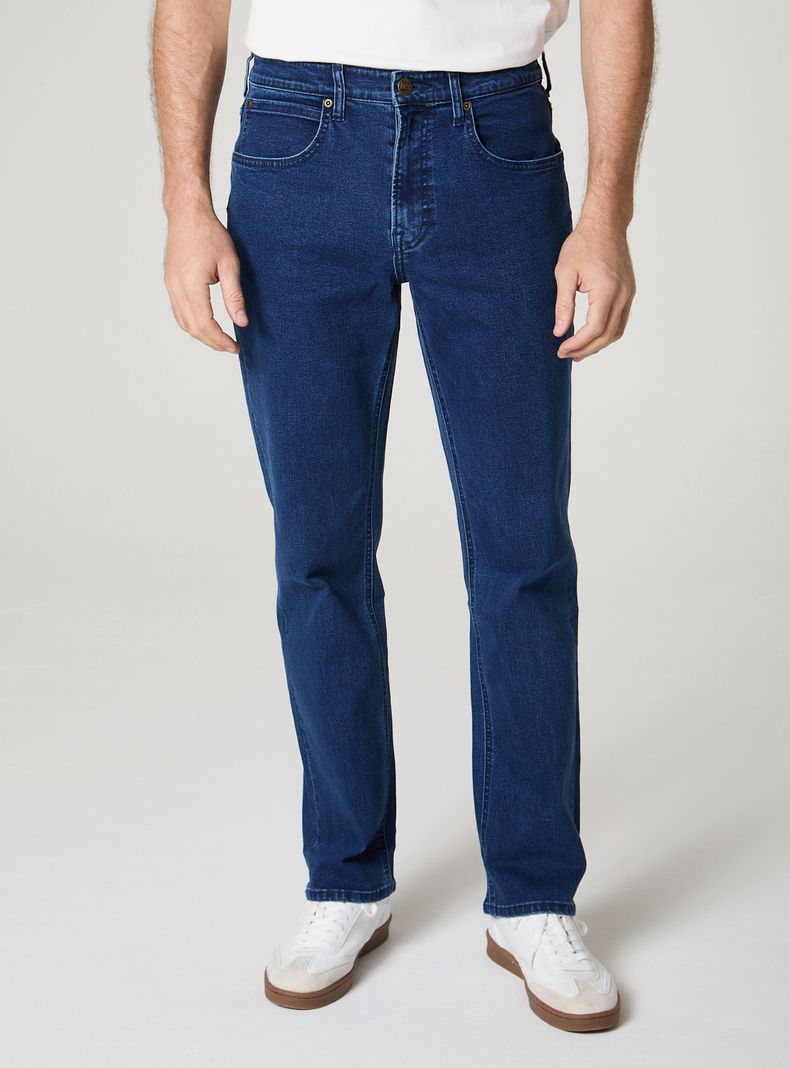 Jeans Liso Tiro Medio Regular Fit