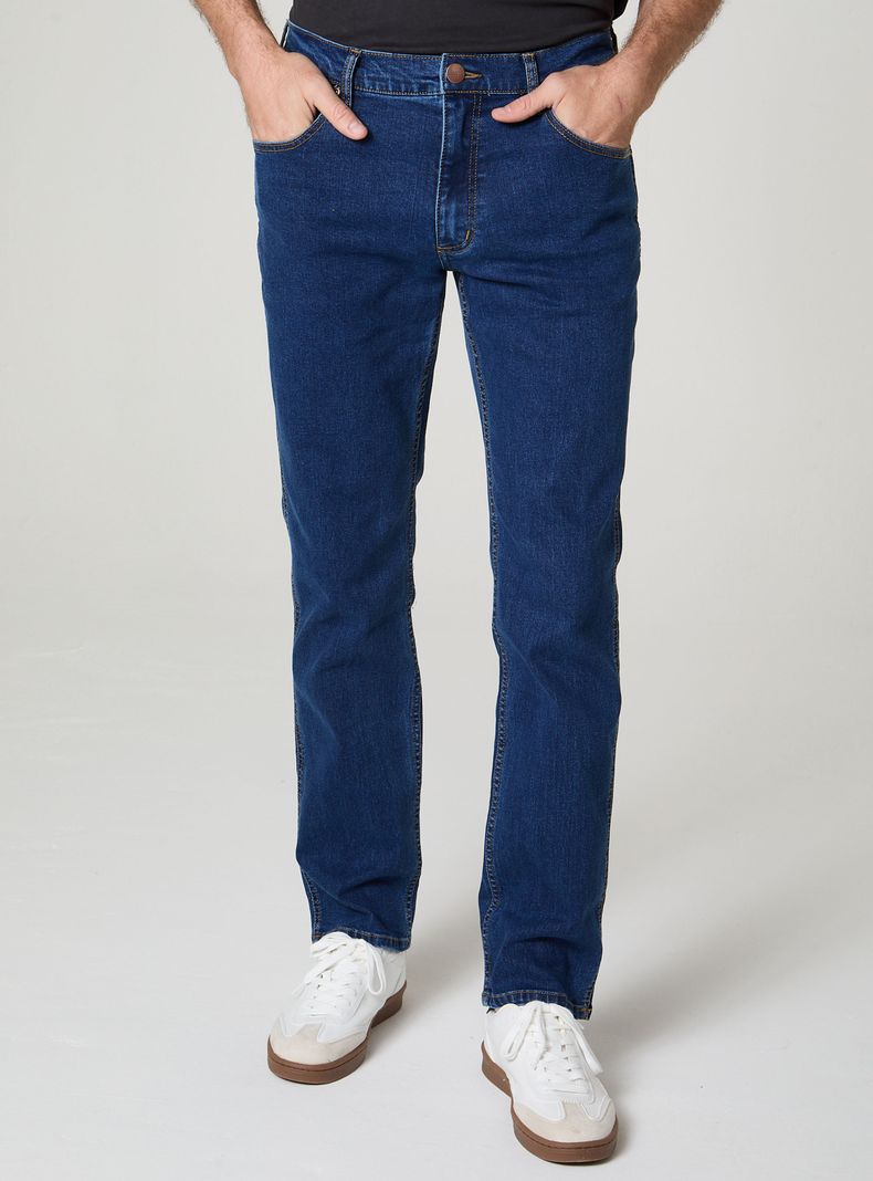 Jeans Regular Casual Tiro Medio
