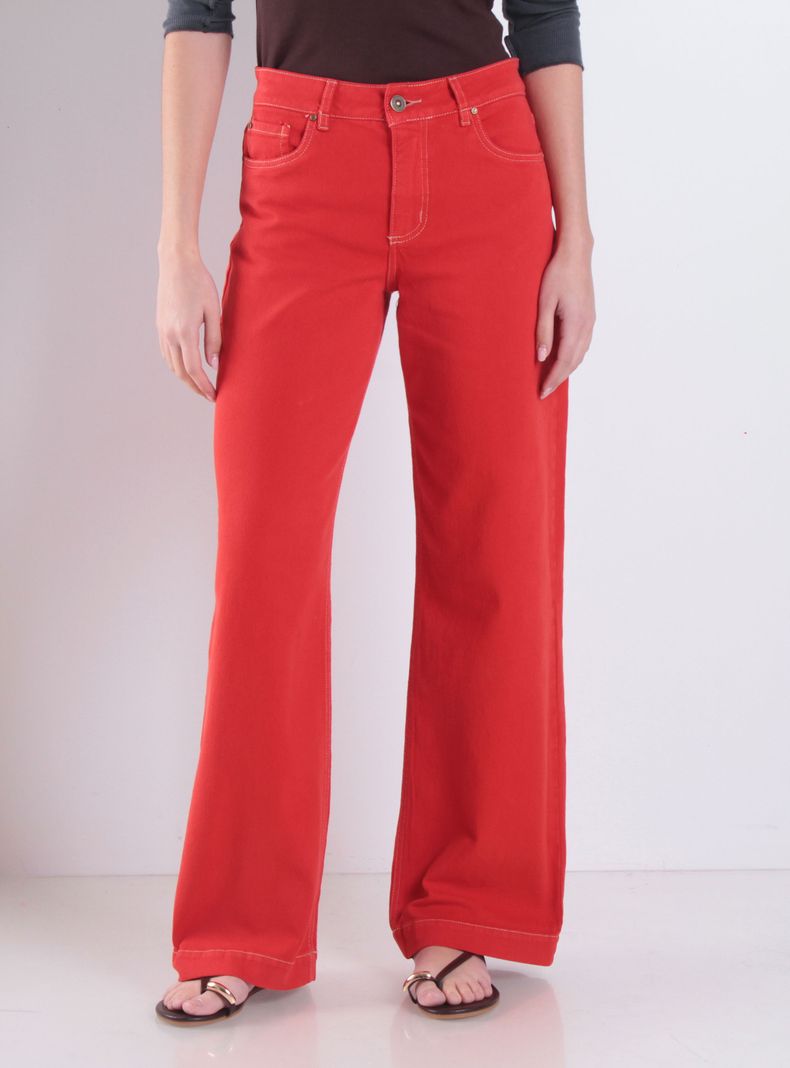 Jeans Wide Leg Tiro Alto Mery Pretina